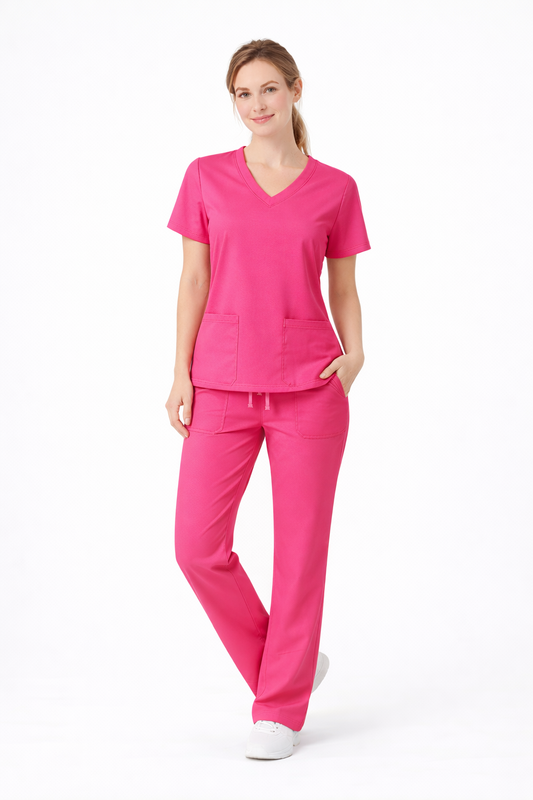 Scrub medical damă siclam – Model CARE