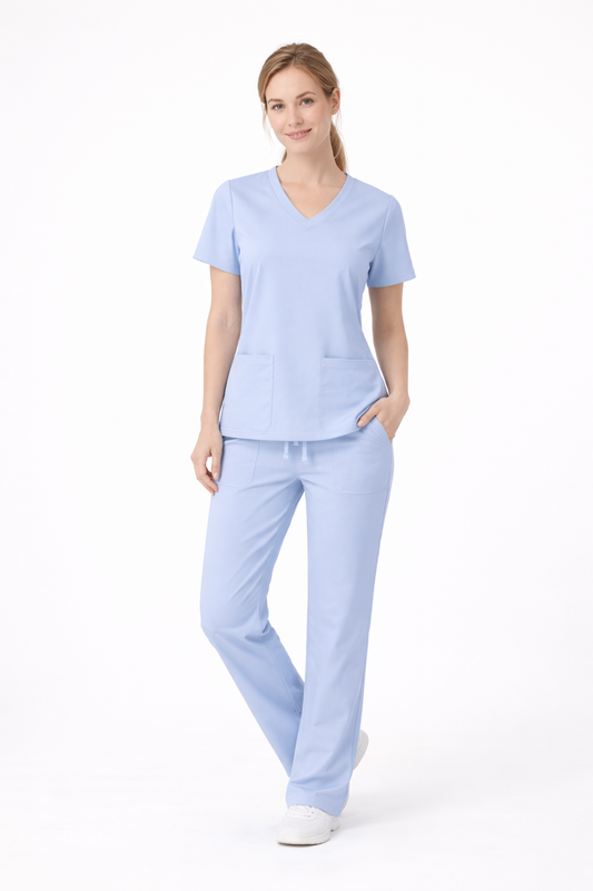 Scrub medical damă bleu  – Model CARE