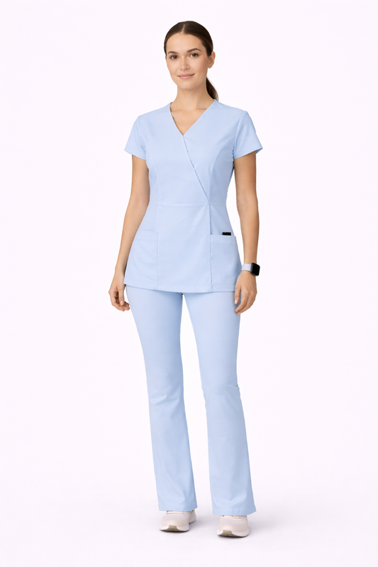 Scrub medical damă bleu – Model PRO