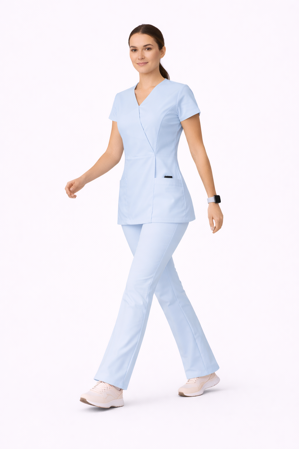 Scrub medical damă bleu – Model PRO