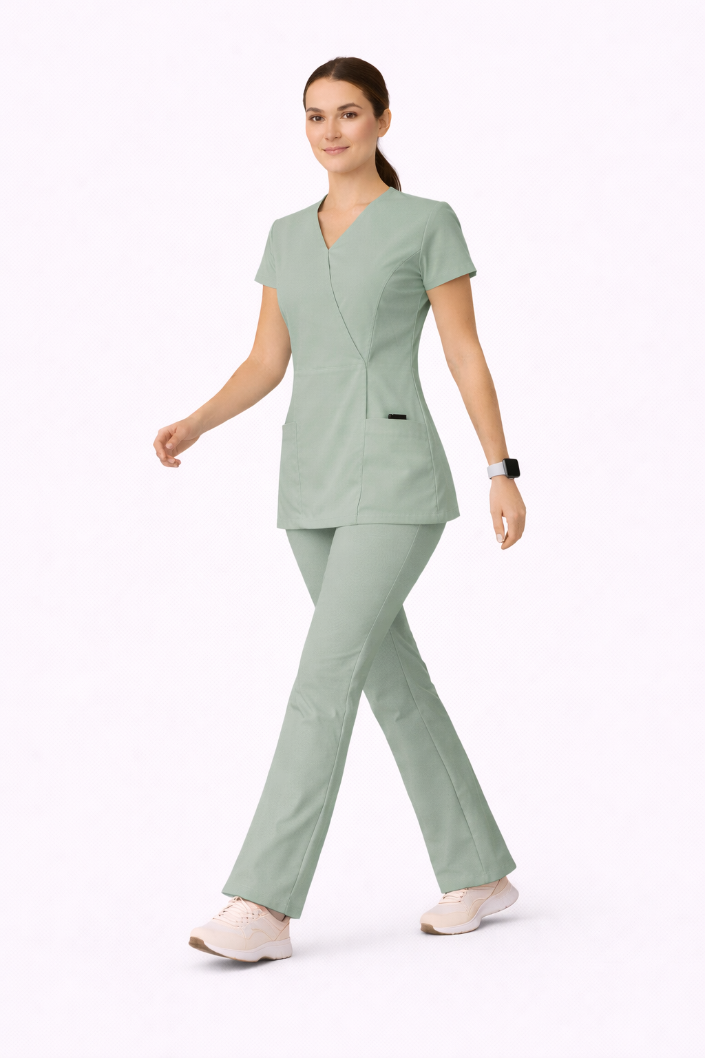 Scrub medical damă olive – Model PRO