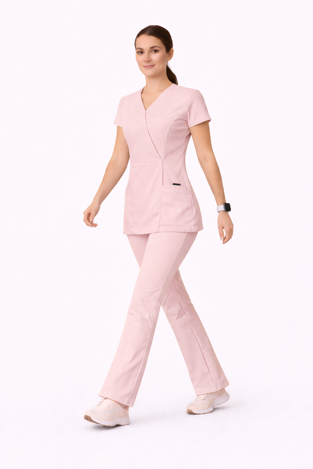 Scrub medical damă roz – Model PRO